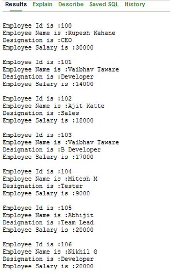 employee information in oracle